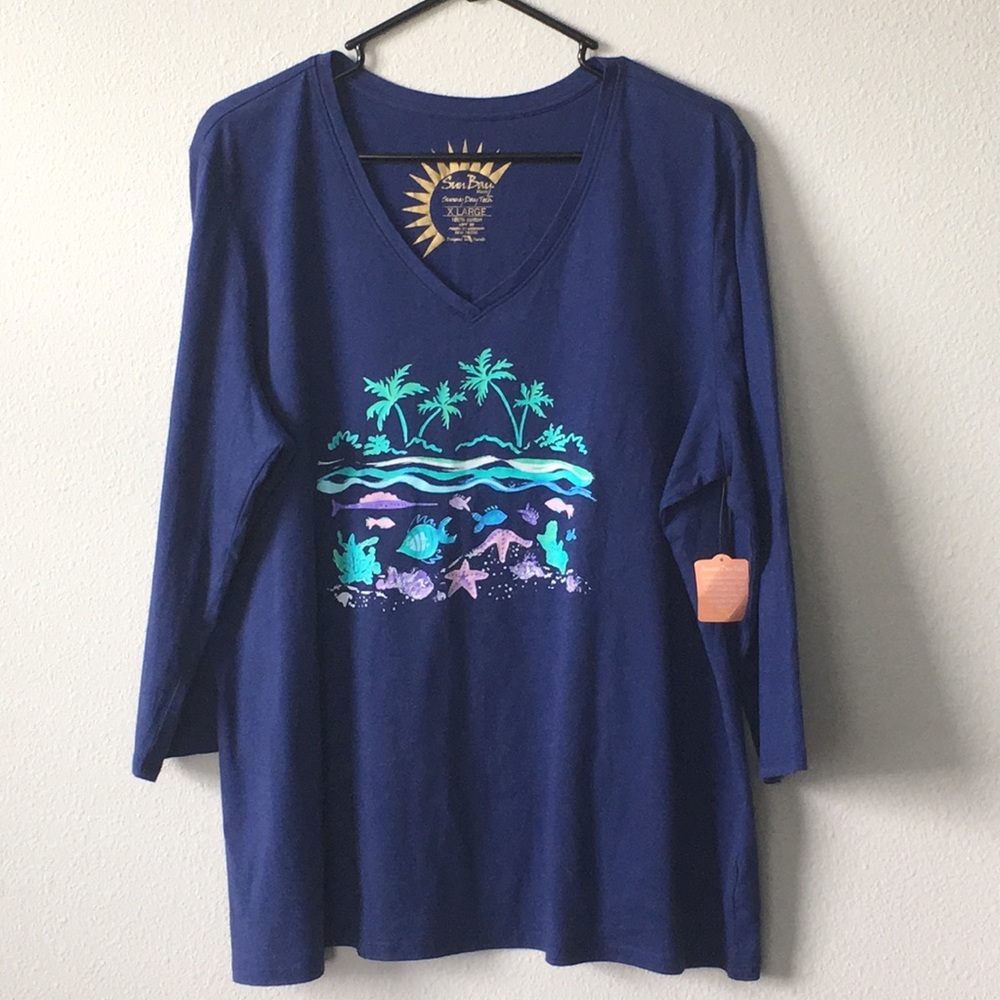 Sun Bay 100% Cotton Women’s 3/4 Sleeve Shirt XL